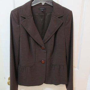 Nordstrom (Semantiks brand) brown pinstripe peplum suit jacket